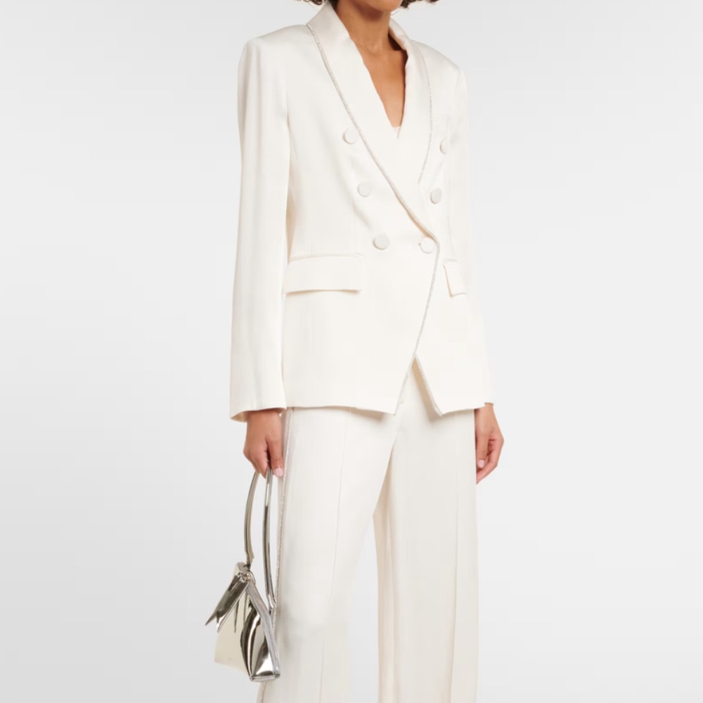 Veronica Beard Jagger Winter White Rhinestone Jac… - image 2